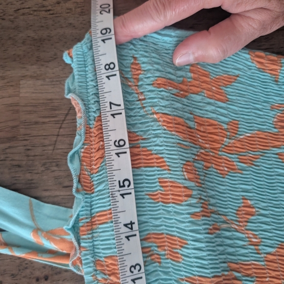 Elegant Floral Maxi Dress in Blue and Orange - Picture 10 of 10